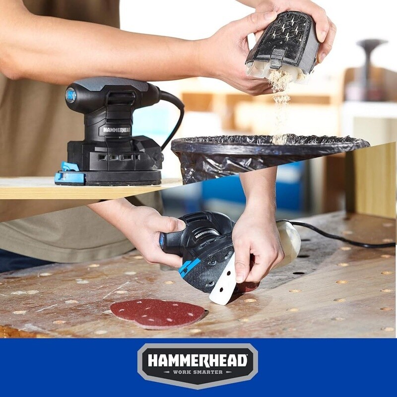 1.4A Multi-Function Detail Sander W/ 12 Sandpapers Dust Collection Attachment US