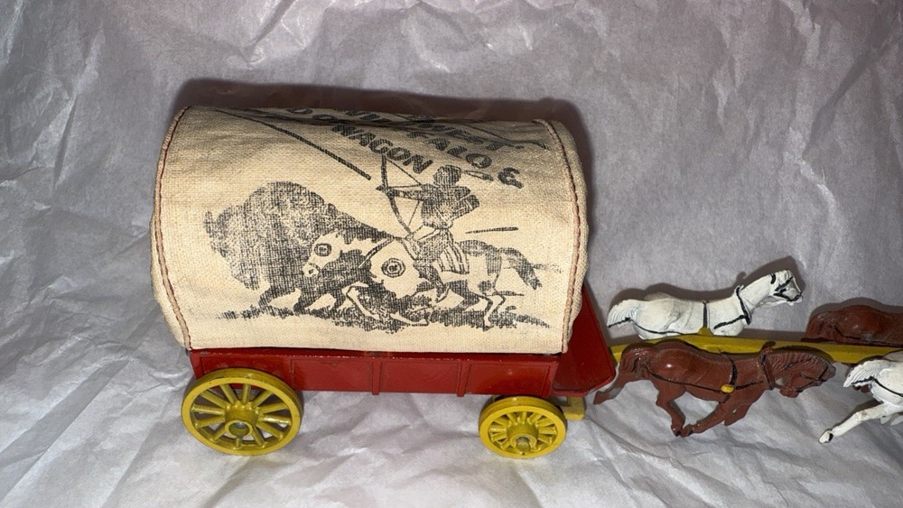 6 Horse Antique Cast Iron Covered Wagan