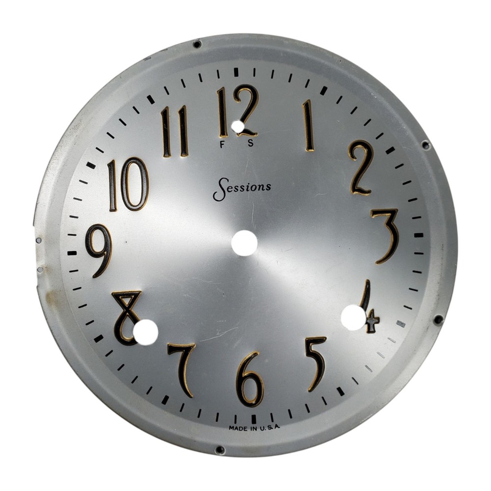Sessions Replacement Clock Face 6.5" Dial Part Embossed Metal