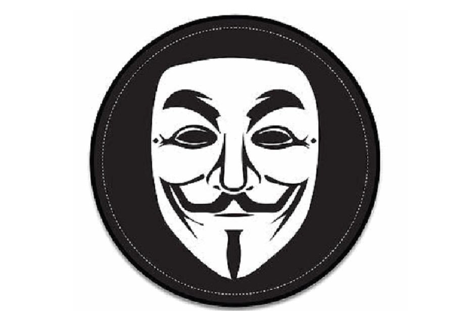 Anonymous Mask embroidered Patch - Black/White Sew/Iron On 4"
