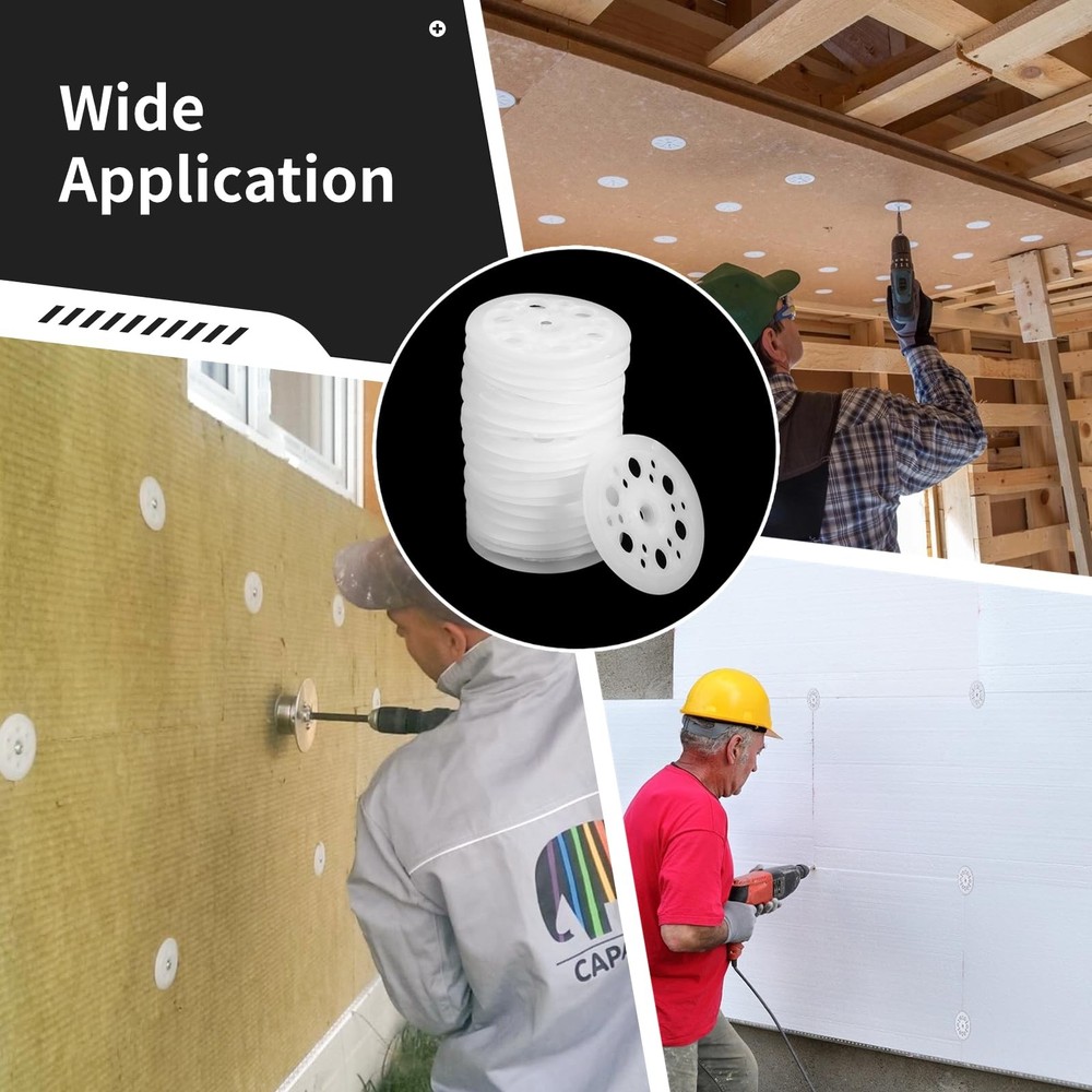 Plastic Flat Washers 46mm Load Spreading For Rigid Foam Insulation 500 PCS