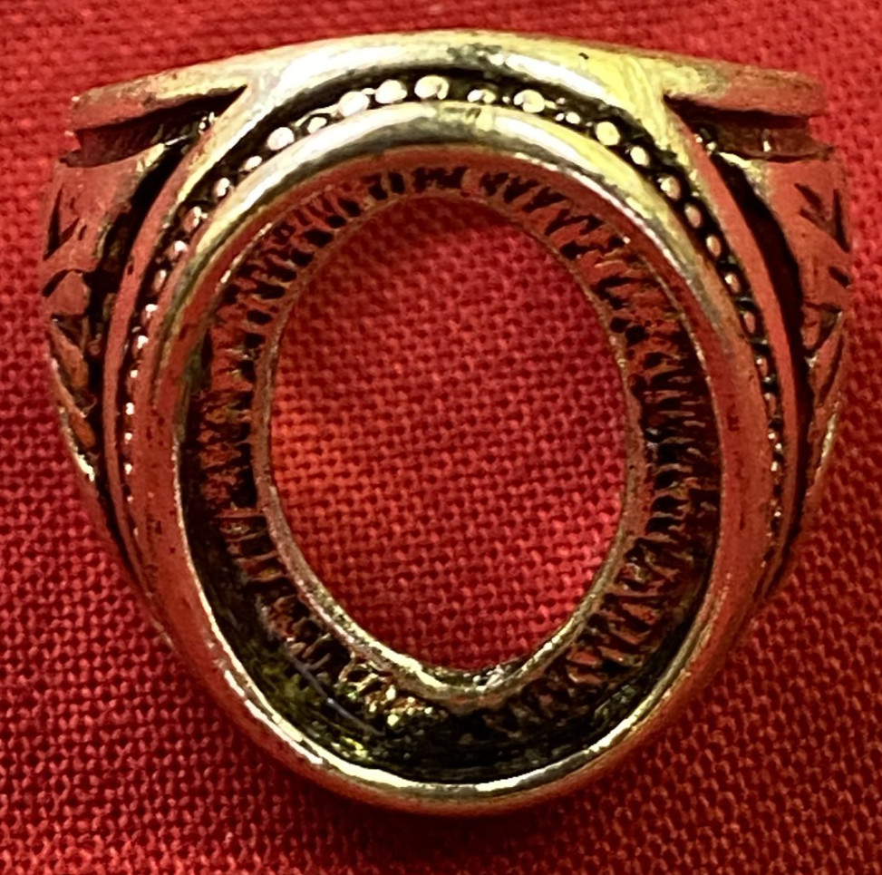 Vintage Silver Toned Oval Ring Blank Setting Base Size 6.5 (See Picture) B22