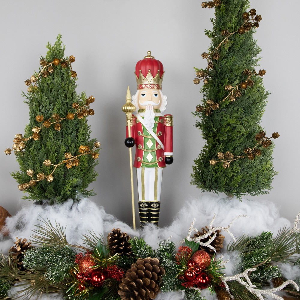 Northlight 22" Red and Gold Christmas Nutcracker with Scepter