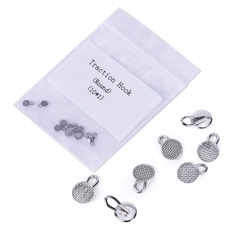 100Pc Dental Orthodontic Traction Hook Round Bondable Caplin Hook Lingual Button