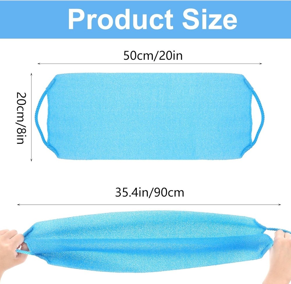 2pcs Exfoliating Back Scrubber, Nylon Shower Bath Exfoliator Extended