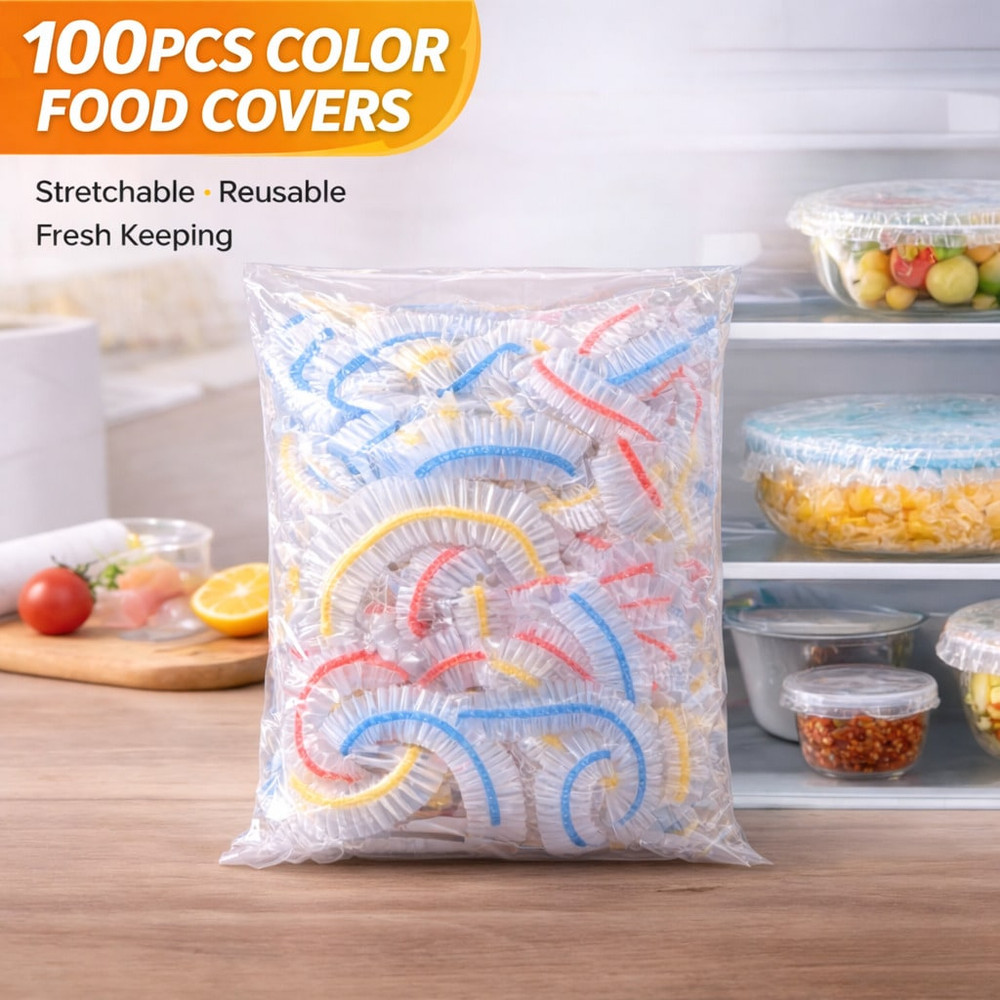 Colored Disposable Food Covers Elastic Stretch Bowl Wraps for Kitchen Pic