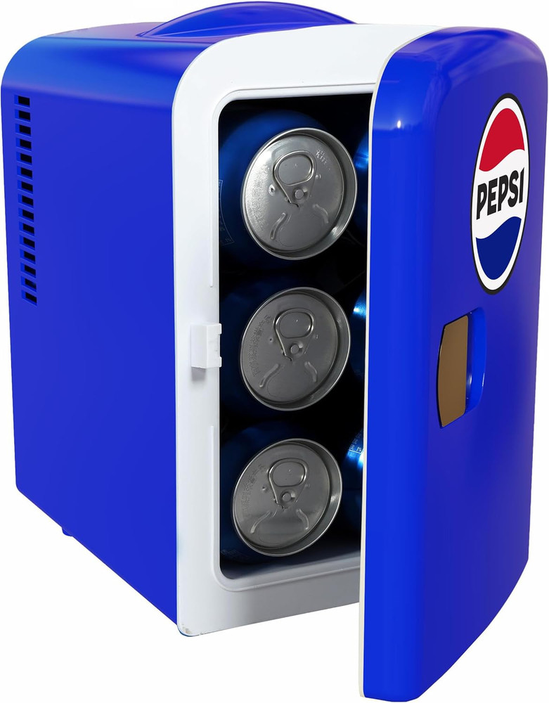 Pepsi 6-Can Mini Fridge, BLUE, 4 Liters