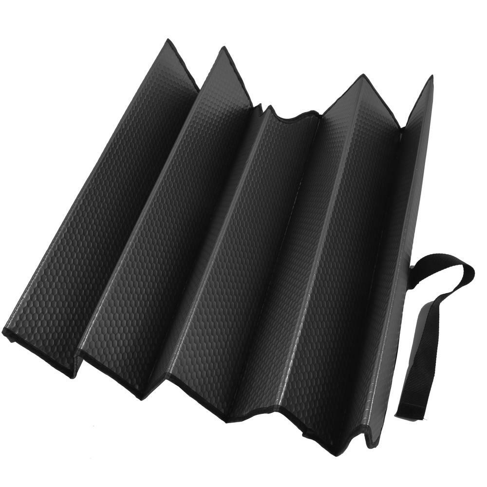 Windshield Reversible Shade Standard Auto Sunshade Foldable Metallic Black