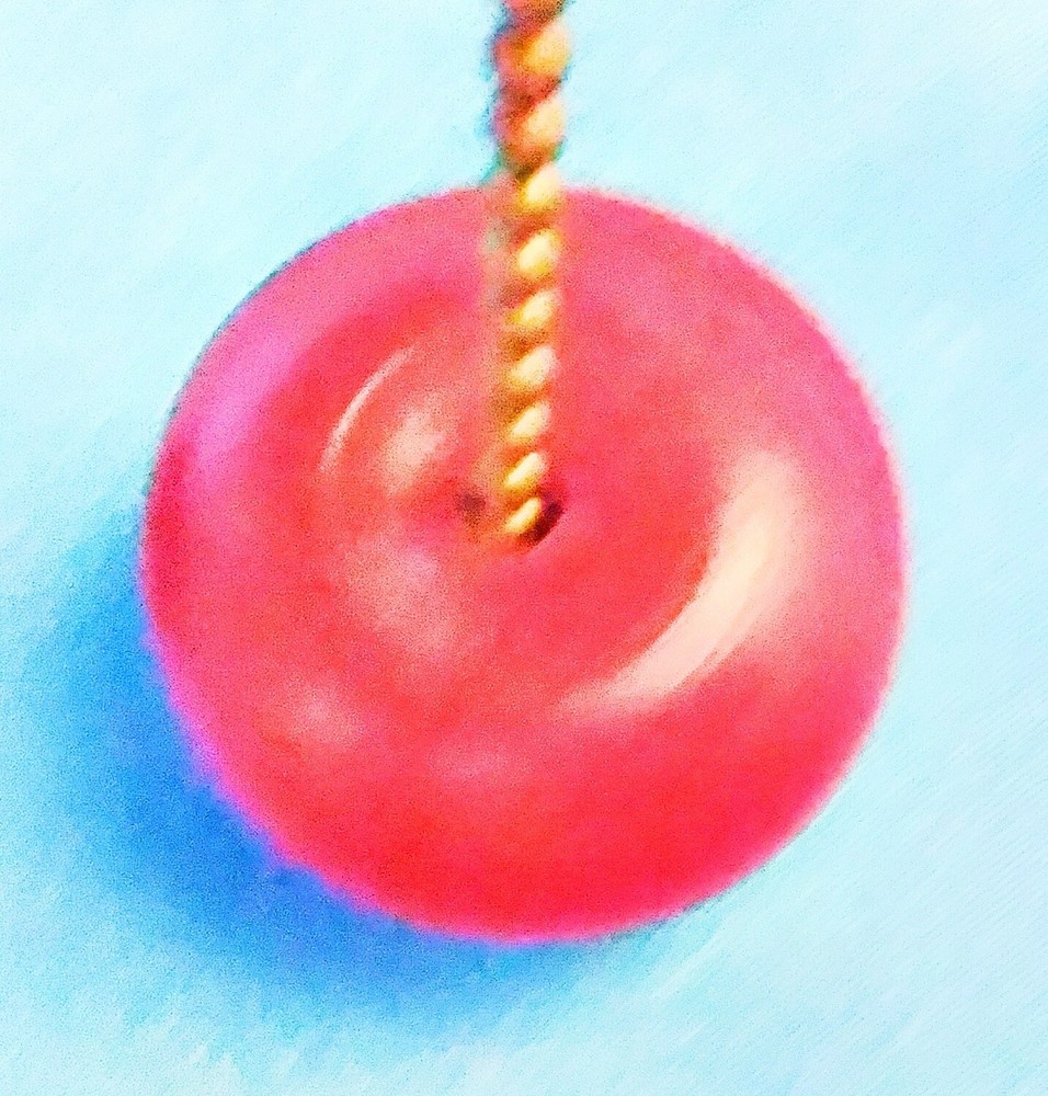 Set of Two ~ APPLE RED Wooden ~ Ceiling Fan Pulls