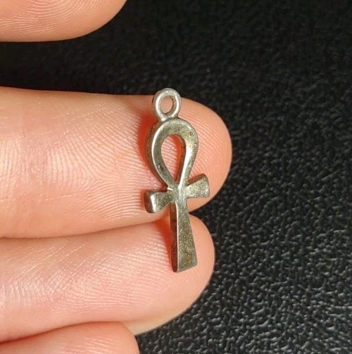 1.1 Gram Ankh Cross 925 Sterling Silver Charm
