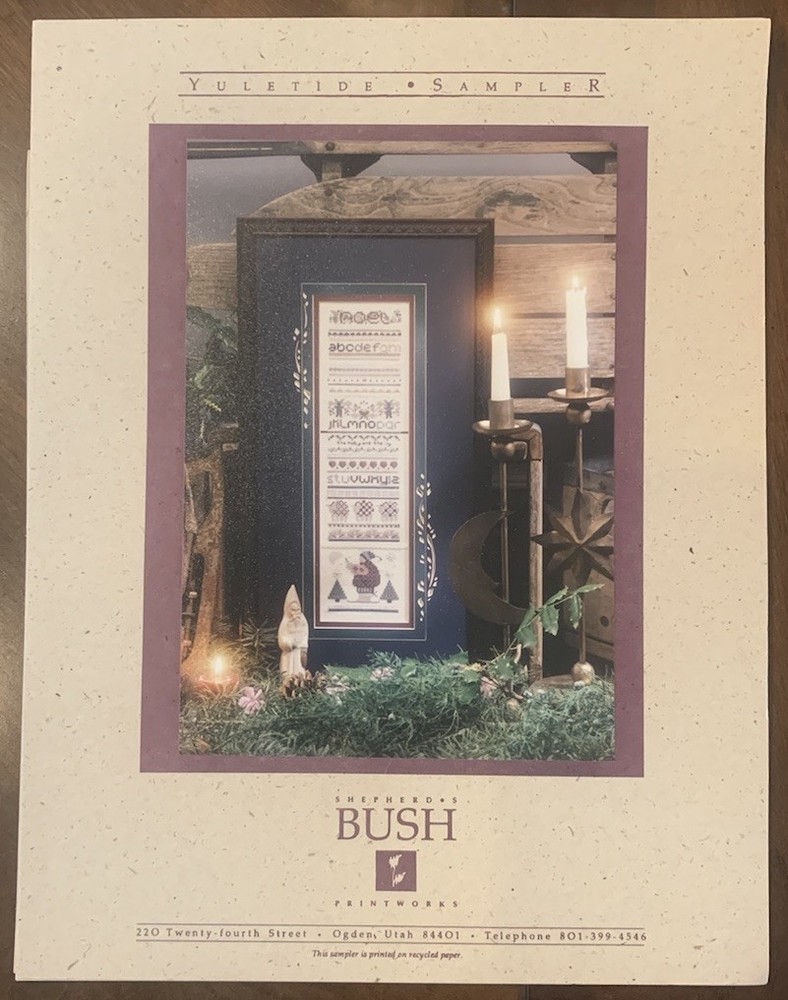 Shepherd’s Bush Counted Cross Stitch Kit Yuletide Sampler Complete