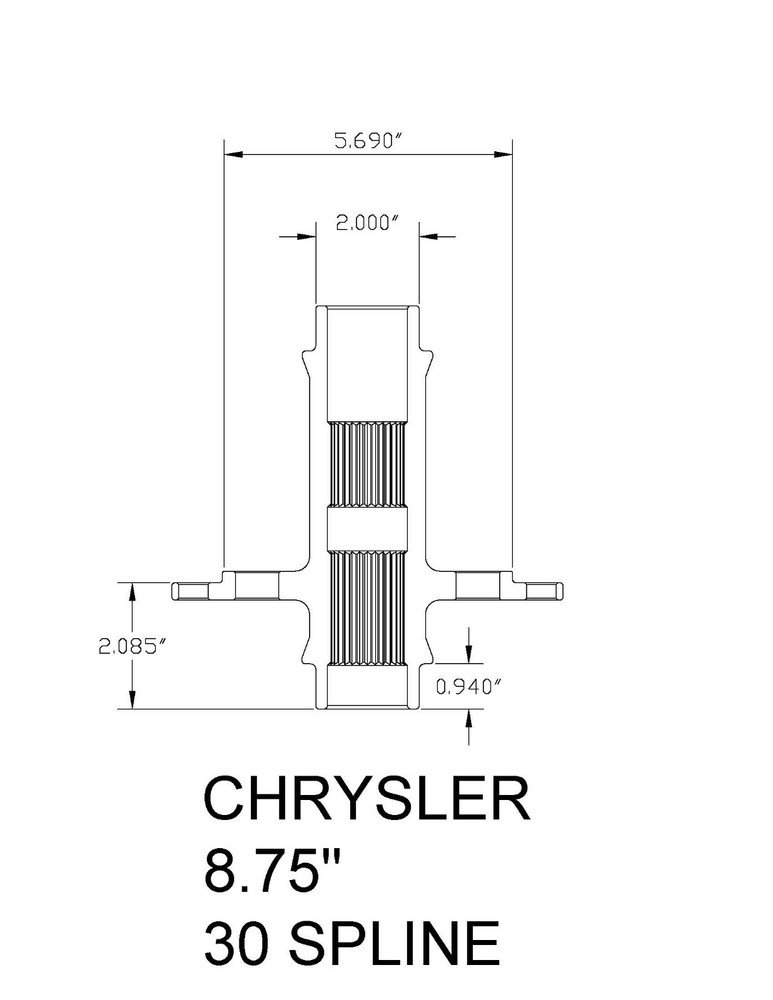 Chrysler 8.75" 30 spline Full Steel Spool