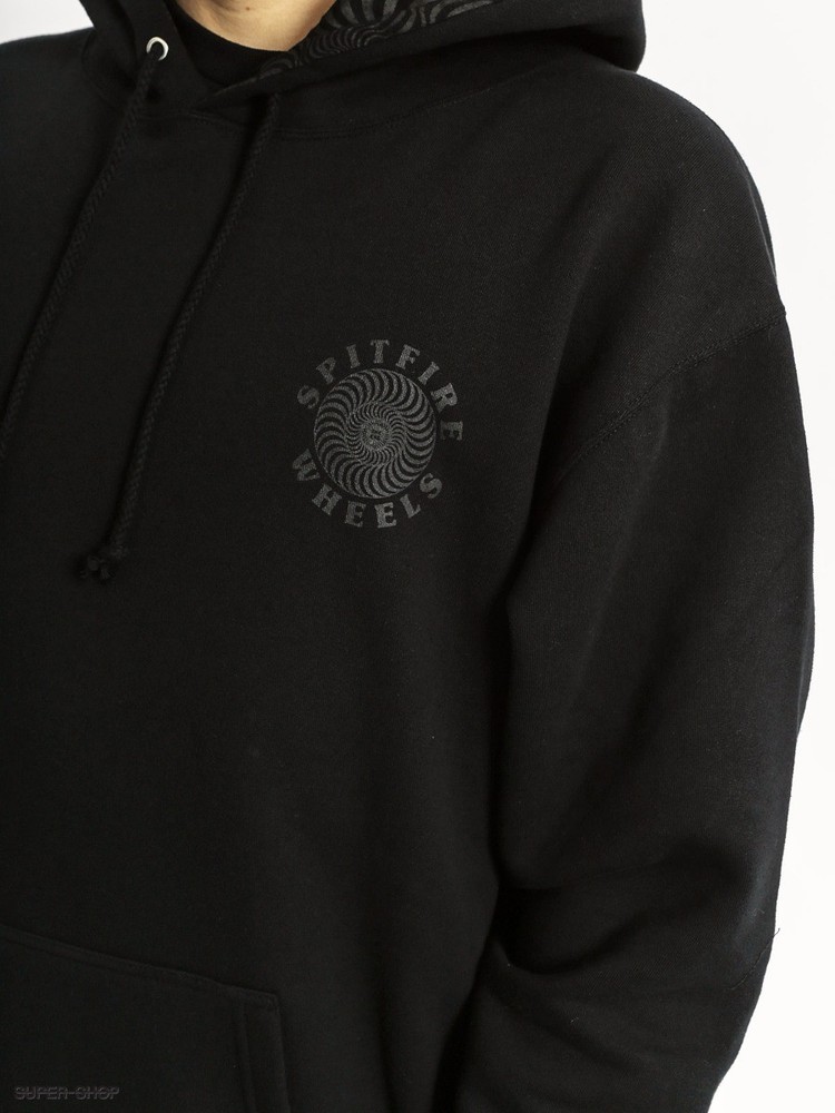 Spitfire Wheels SWIRLHEAD PULLOVER Skateboard Hoodie BLACK MEDIUM