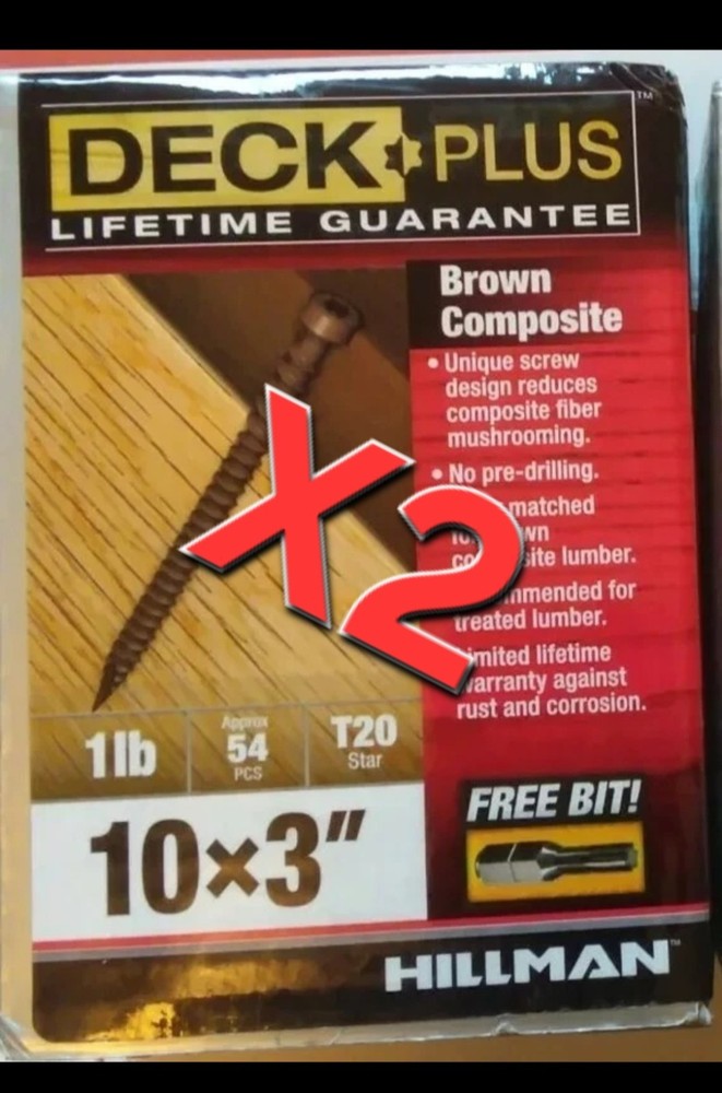 Deck Screws ,  Deck Plus Brown Composite #10 x 3" Two 1 lb. Boxes