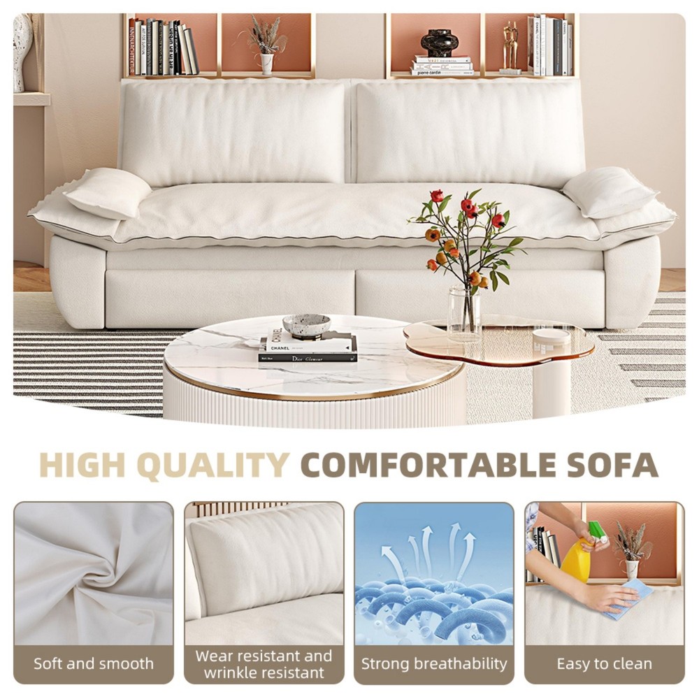 Convertible Sofa Bed 3-in-1 Multi-Function Sleeper Sofa Chair w/ Pull-Out Bed