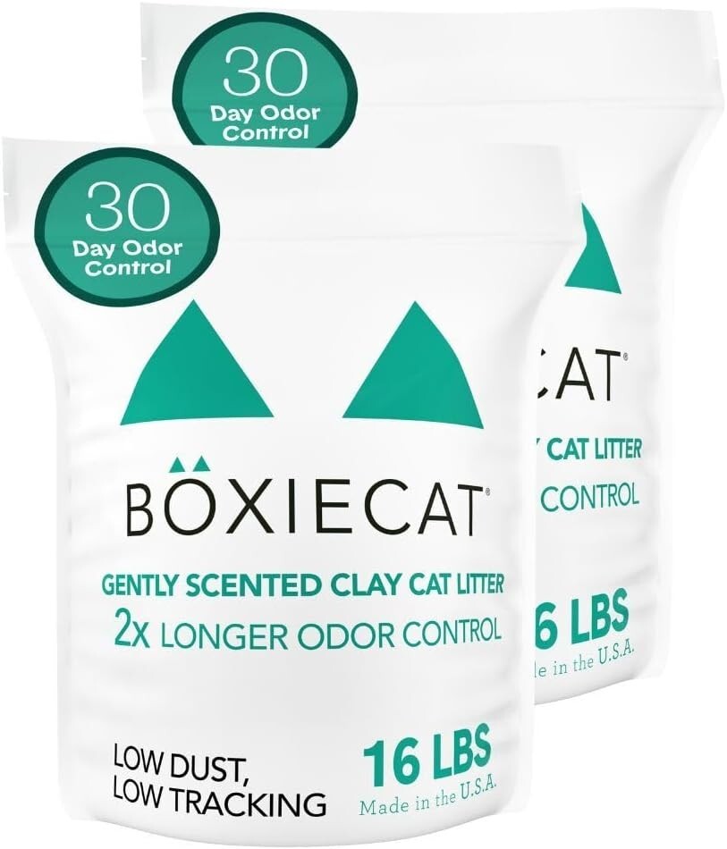 Boxie Cat Litter 32lbs - Veterinarian Approved, Easy Clean Odor Control Solution