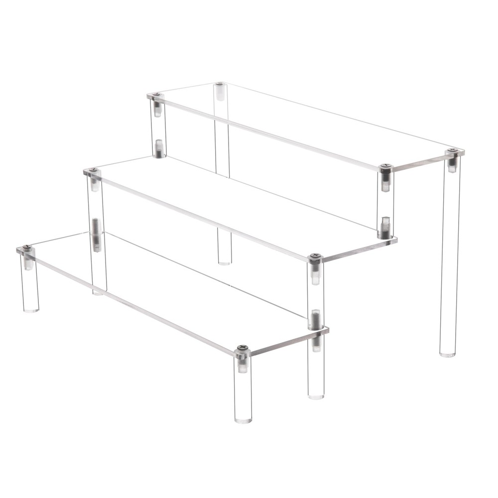 3 Steps Clear Acrylic Display Riser Cupcake Stand Display for Decoration and