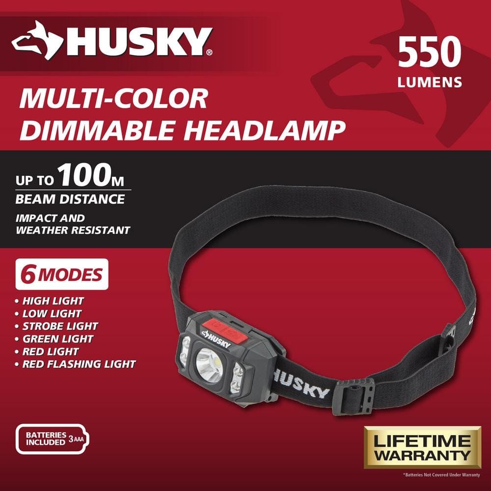 Husky 550 Lumens Compact Multi-Setting Dimmable Headlight