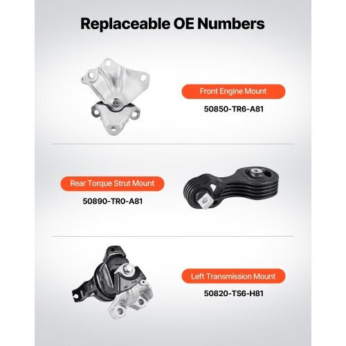Engine Motor Mount and Transmission Mount Kit Replacement, Set of 3, Compatible