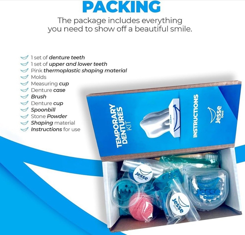 DIY DENTURE KIT Complete Custom Dentures Temporary Teeth Tooth * FULL /PARTIAL*