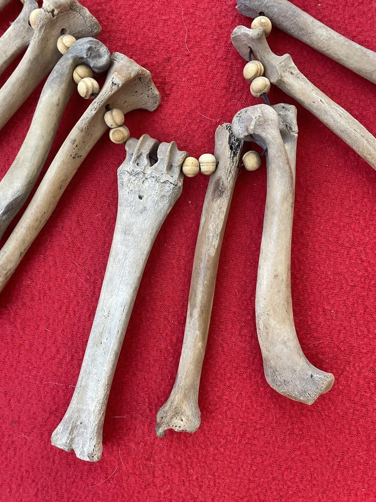 Extraordinary Old Aztec Xoloitzuintle Bone Shaman’s Necklace