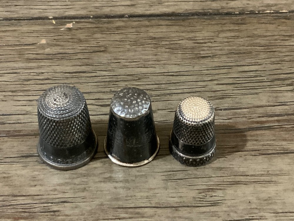 Three Sterling Silver Thimbles