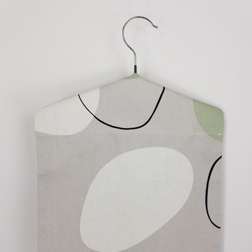 Peg Bag Handmade Light Grey Green Abstract Lined Laundry Clothes Peg Holder