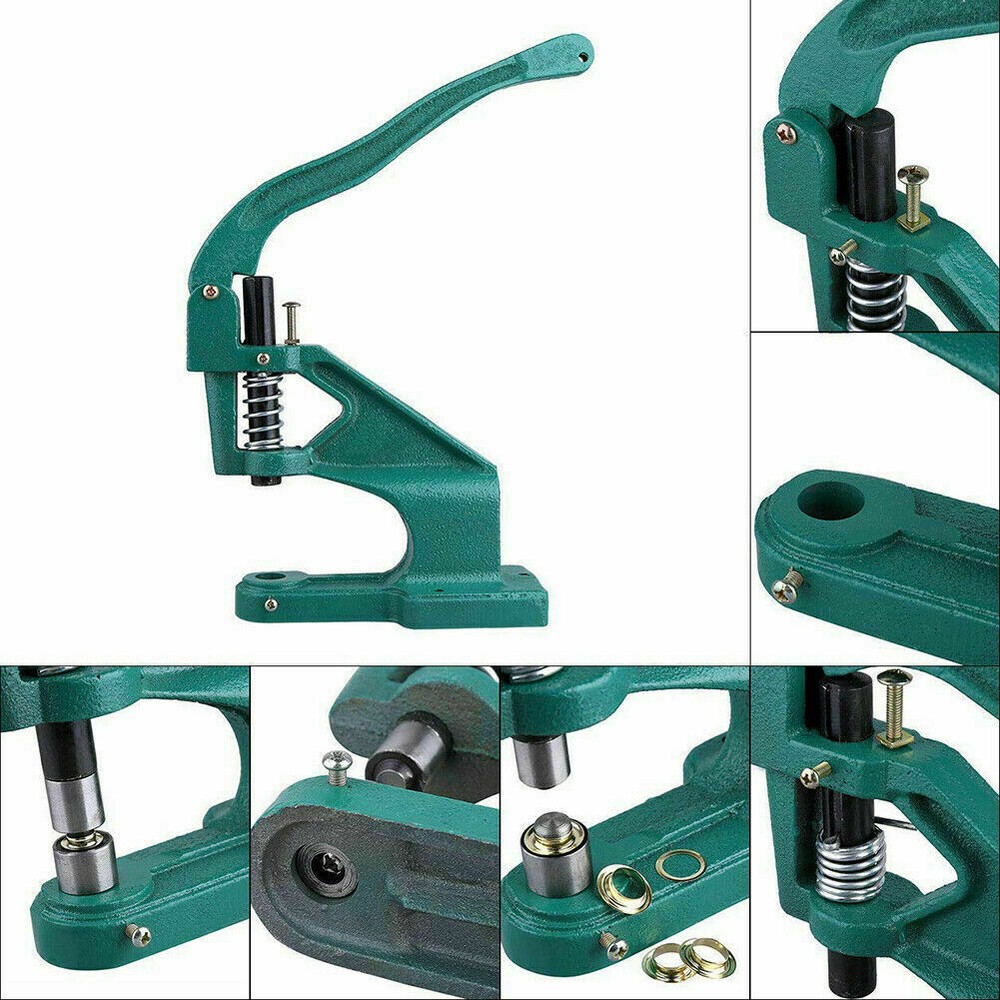 Hand press punching machine for button hole/button hole rivet button hole opener
