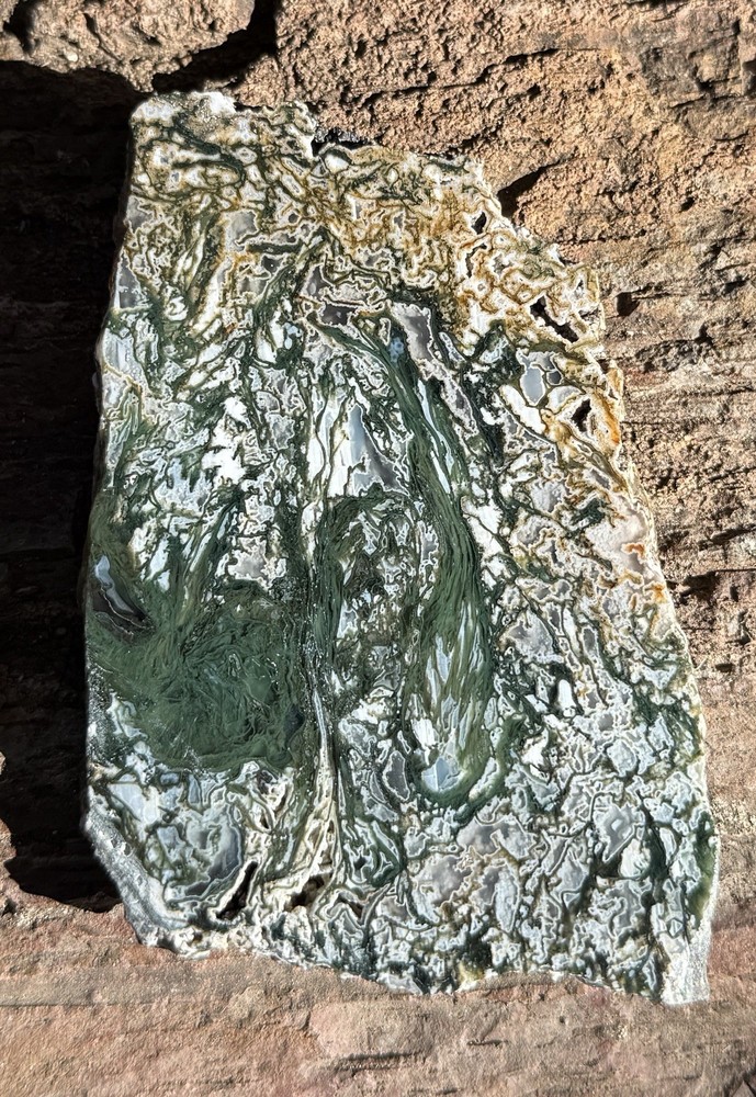 Polished Oregon Moss Agate Slab