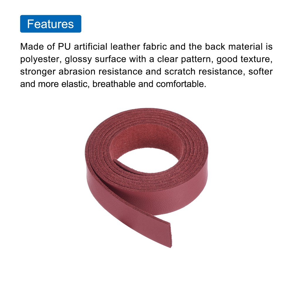 Leather Straps Strip Belt 1.5cm(0.6" Width) Leather Strips Red