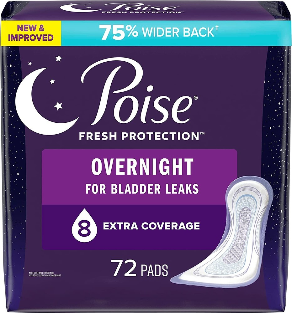 Poise Pads Women's Ultimate - Overnight - Extra Coverage 72 count