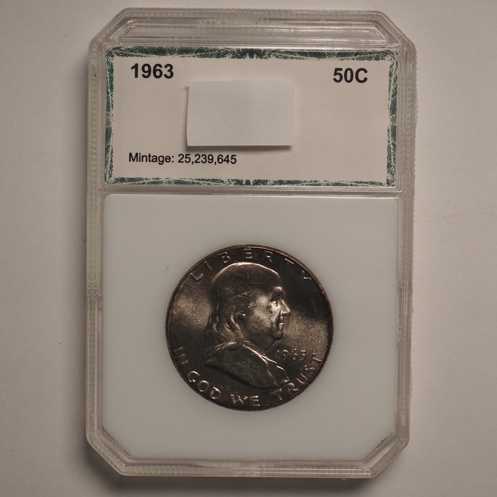 1963 *P* Franklin Half Dollar - HOLDERED - FREE SHIP! G1459