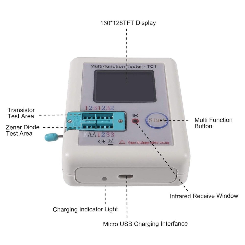 LCR-TC1 Multi-Function Tester Colorful Display Pocketable White
