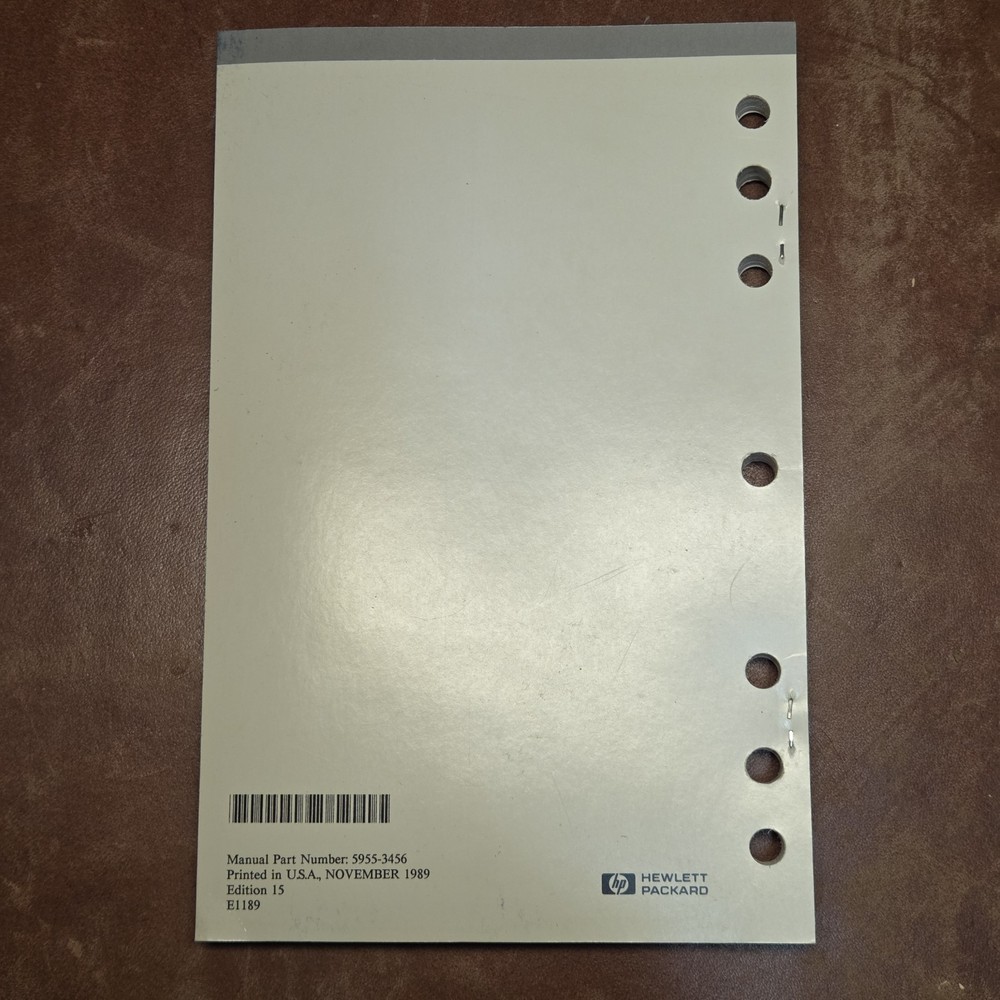 1989 HP Disk Product Specifications and Site Environmental Requirements Manual