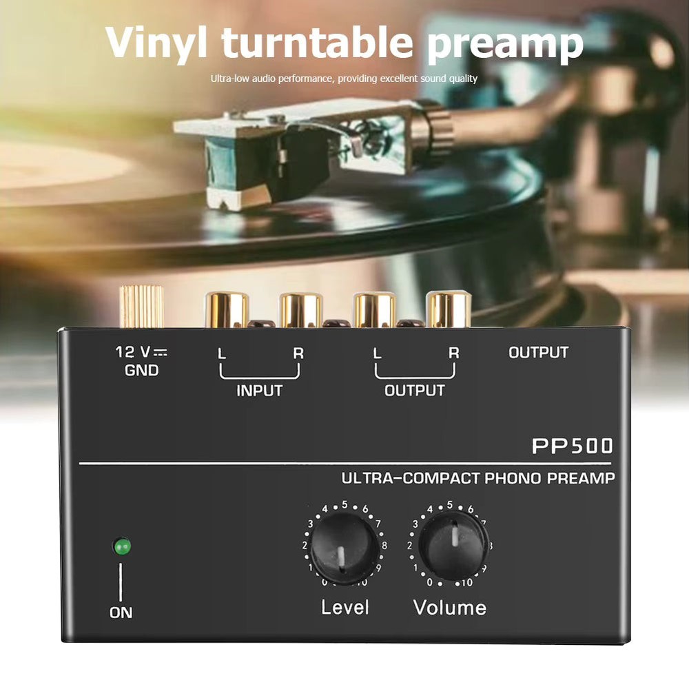 MR DJ PP500 Phono Turntable Preamp Input /TRS Output Stereo Knob Control Mini