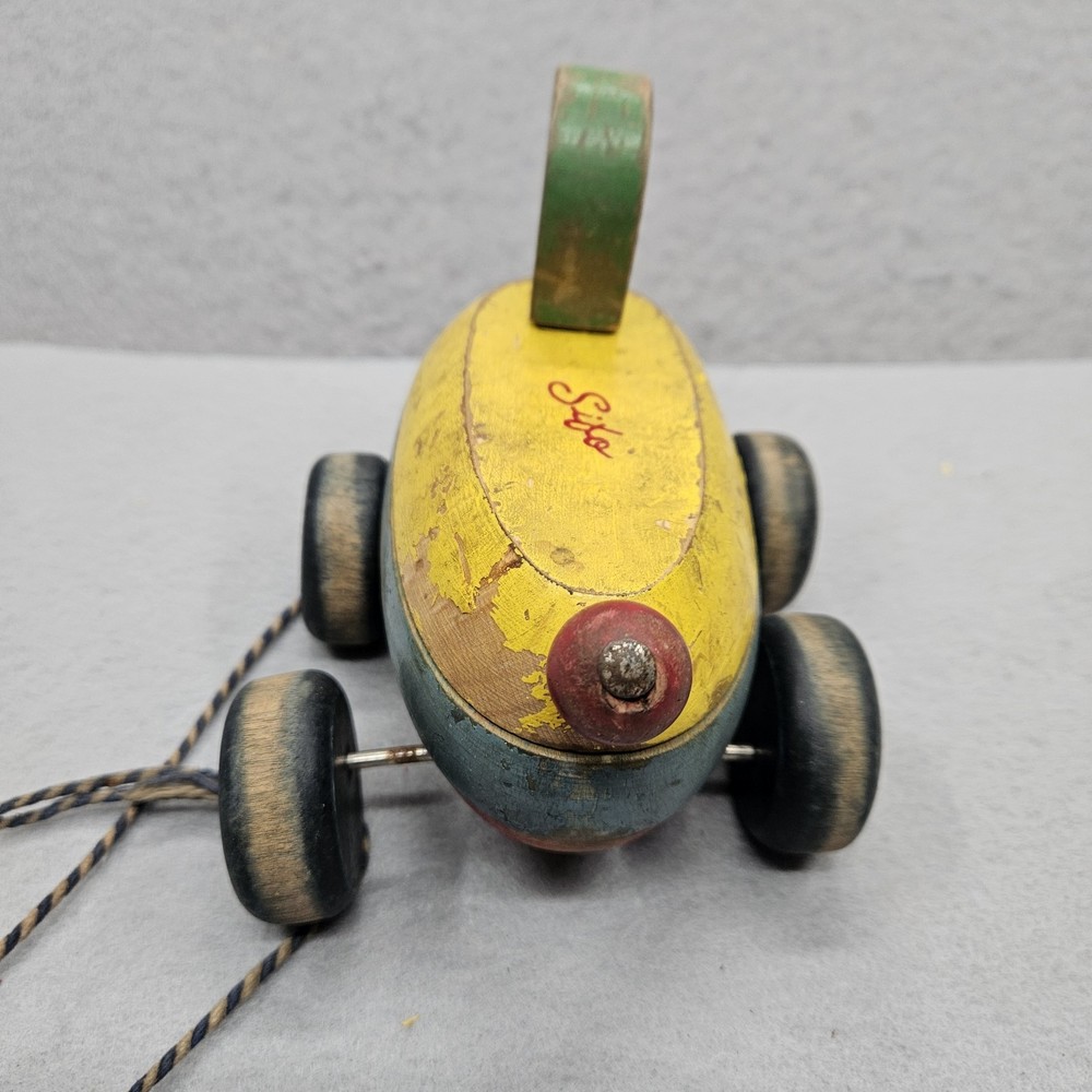 Vintage Sifo Pull Duck Wooden 1960’s With Pull String
