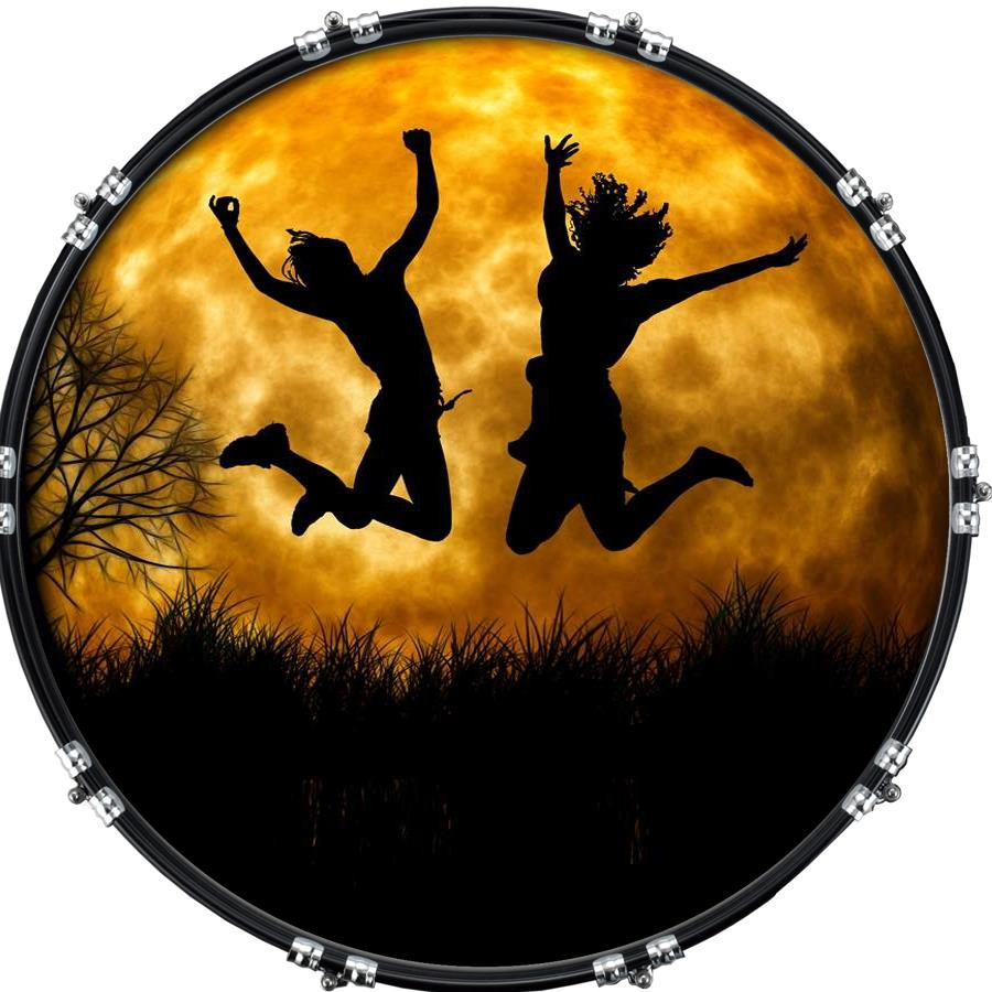 20" Custom Bass Kick Drum Front Head Graphical Graphic Joyful Leap
