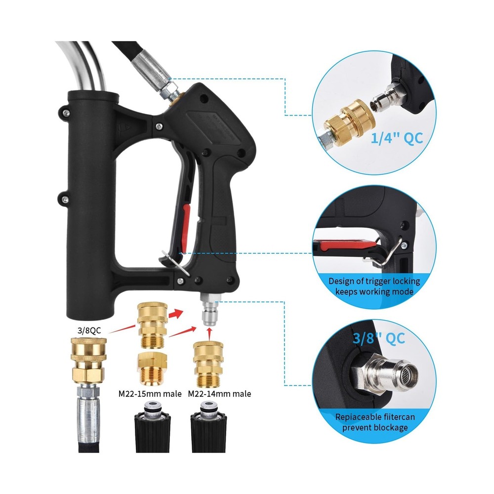 24 FT Gutter Cleaning Tools from The Ground - Telescoping Pressure Washer Wan...