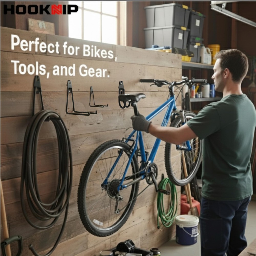 Pack 13 Garage Hooks Heavy Duty | Multi-Sized Wall-Mounted Tool Hangers with ...