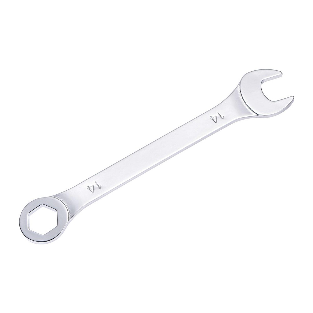 Thin Combination Wrench with Offset 6-Point End and Angled Open End 14mm