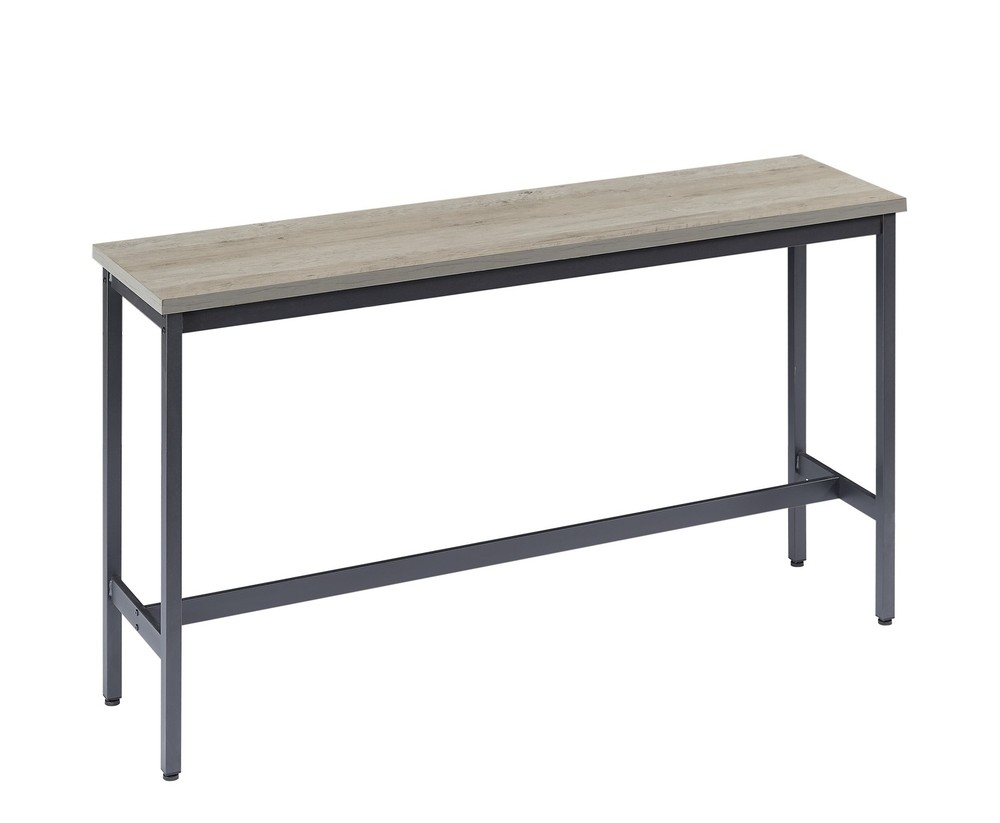 Long Bar Table Set with 3 PU Upholstered Bar Stools, Industrial Bar TableChairs