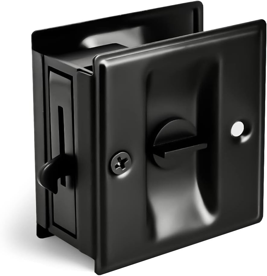 Versatile Keyed Lock for Sliding Doors - Stylish Security Solution in Black