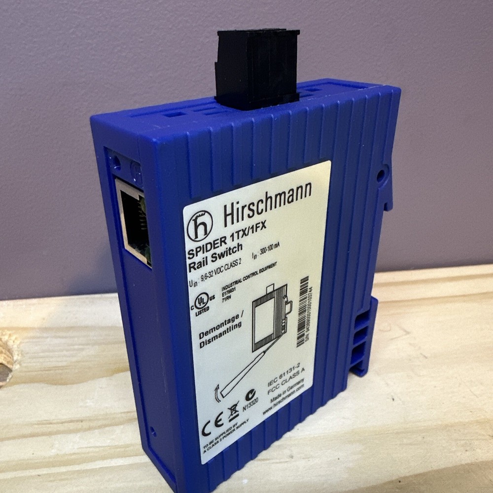 SPIDER 1TX/1FX EEC | Hirschmann | Ethernet Rail Switch, Single Mode, 24VDC, Used