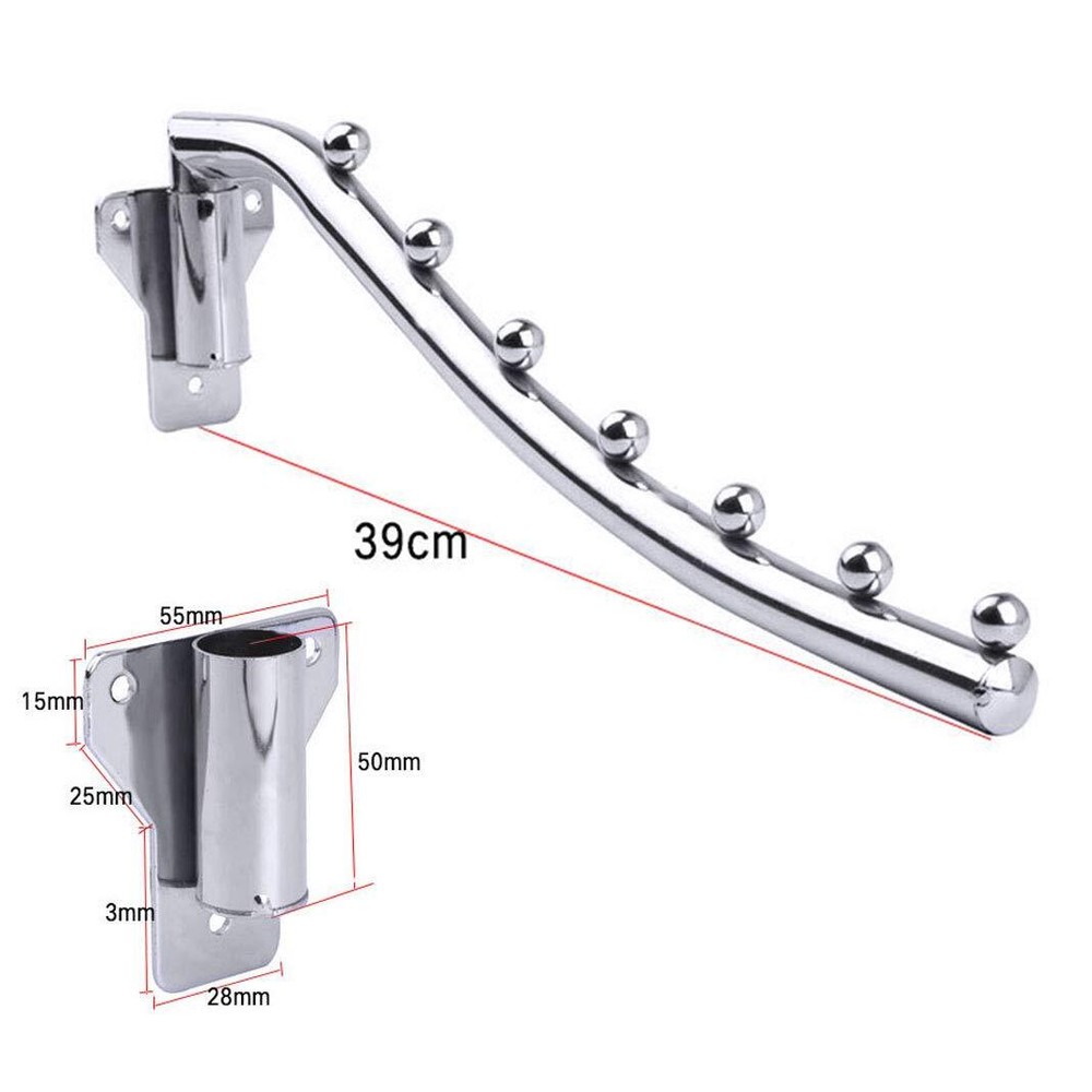 2 Pack Wall Mounted Folding Clothes Hanger Rack Folding Hanger Detachable Stu...