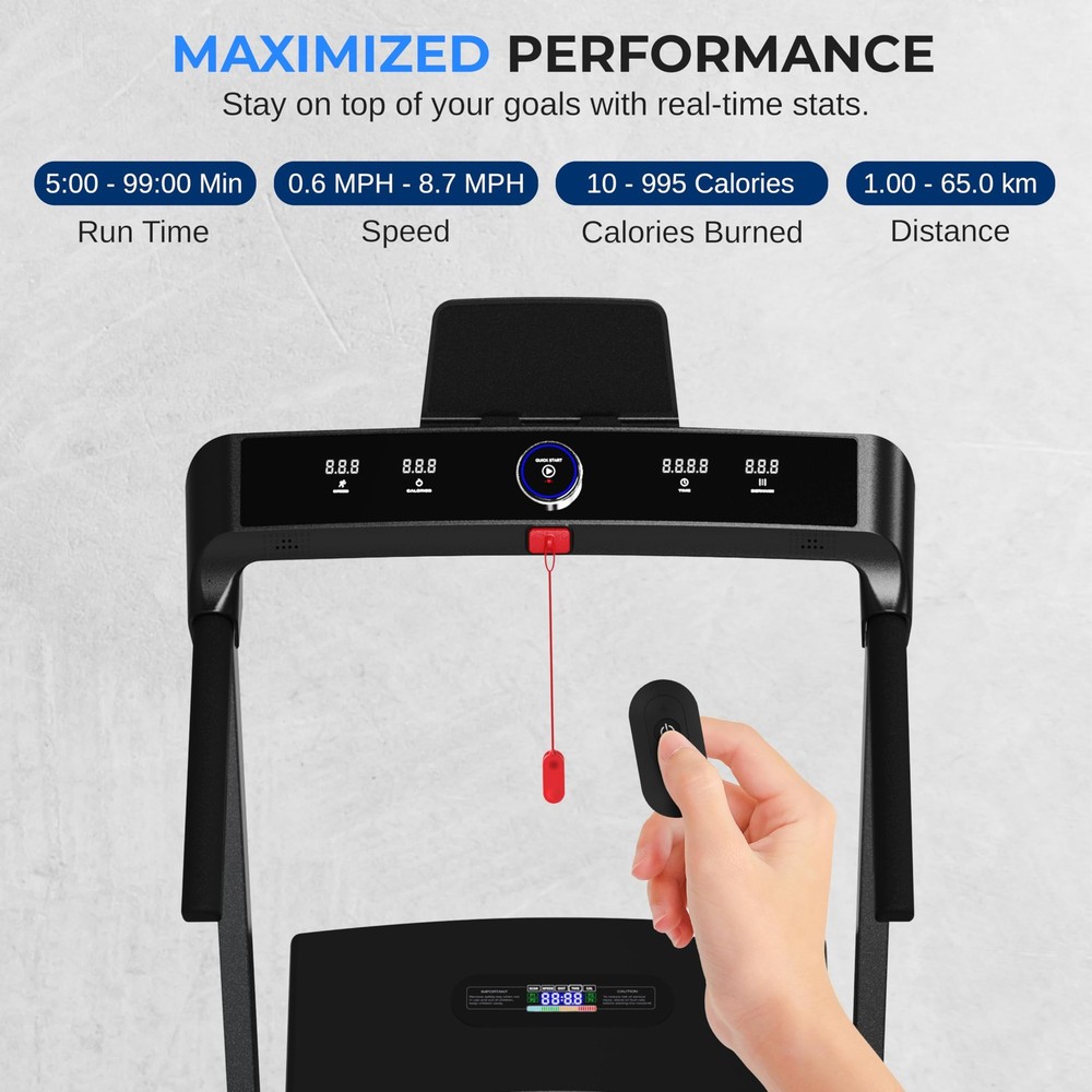 SereneLife 2-in-1 Walking Pad Riser Treadmill with Remote Control LED Display