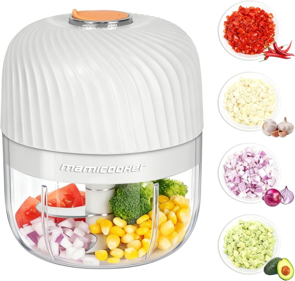 Compact 250ml Electric Veggie Chopper - Effortless One-Touch Operation