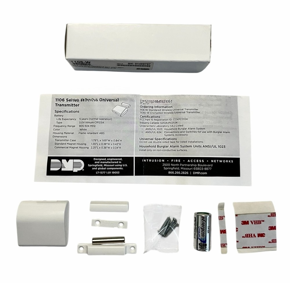 DMP 1106-W Wireless Universal Transmitter EXT CNT White