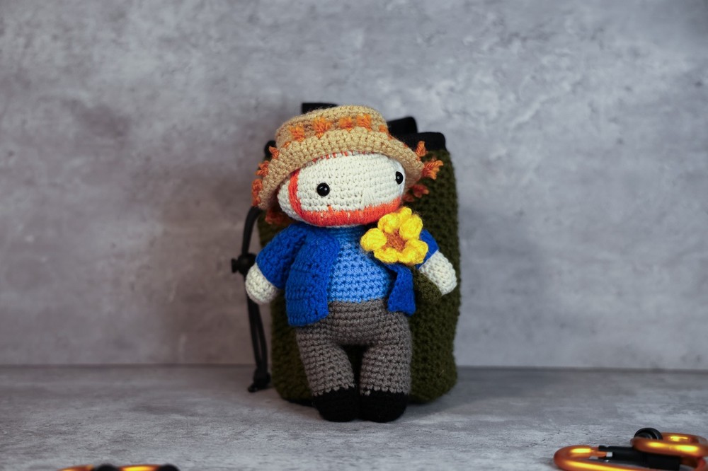 Crocheted Van Gogh – Handmade Chalk Bag for Climbing
