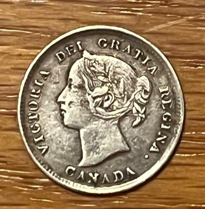 1894 Canada Silver 5c , VF , scarce date