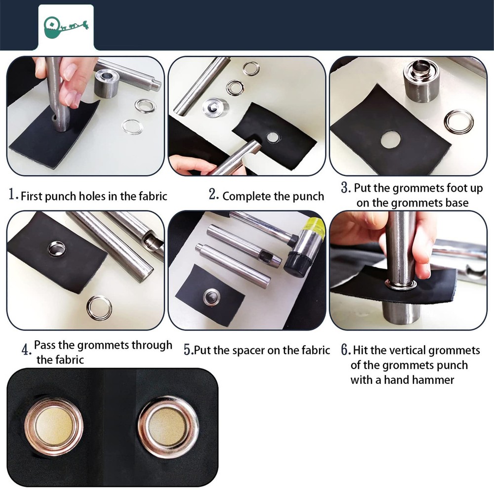 2mm Mini Copper Grommet Kit, 3 PCS Install Tool, Storage Box, Eyelets, Craft